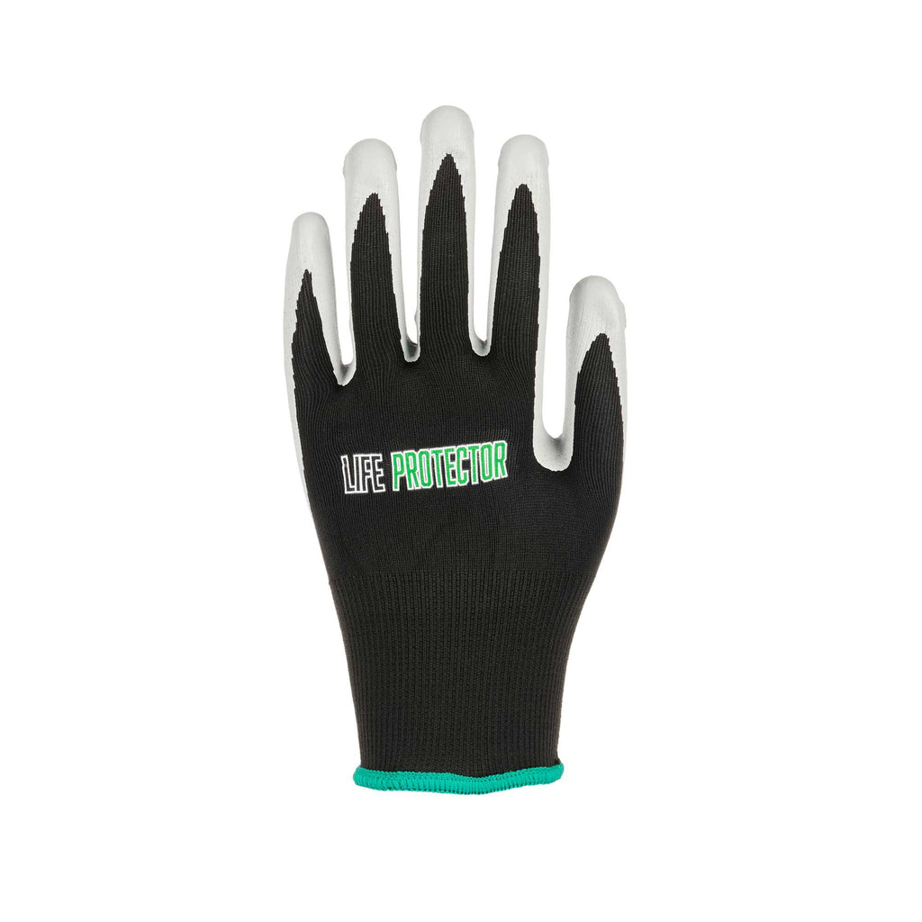 Life Protector Black Nylon Medium Work Gloves - with Foam Nitrile Palm Coating - Pair - 1 count box