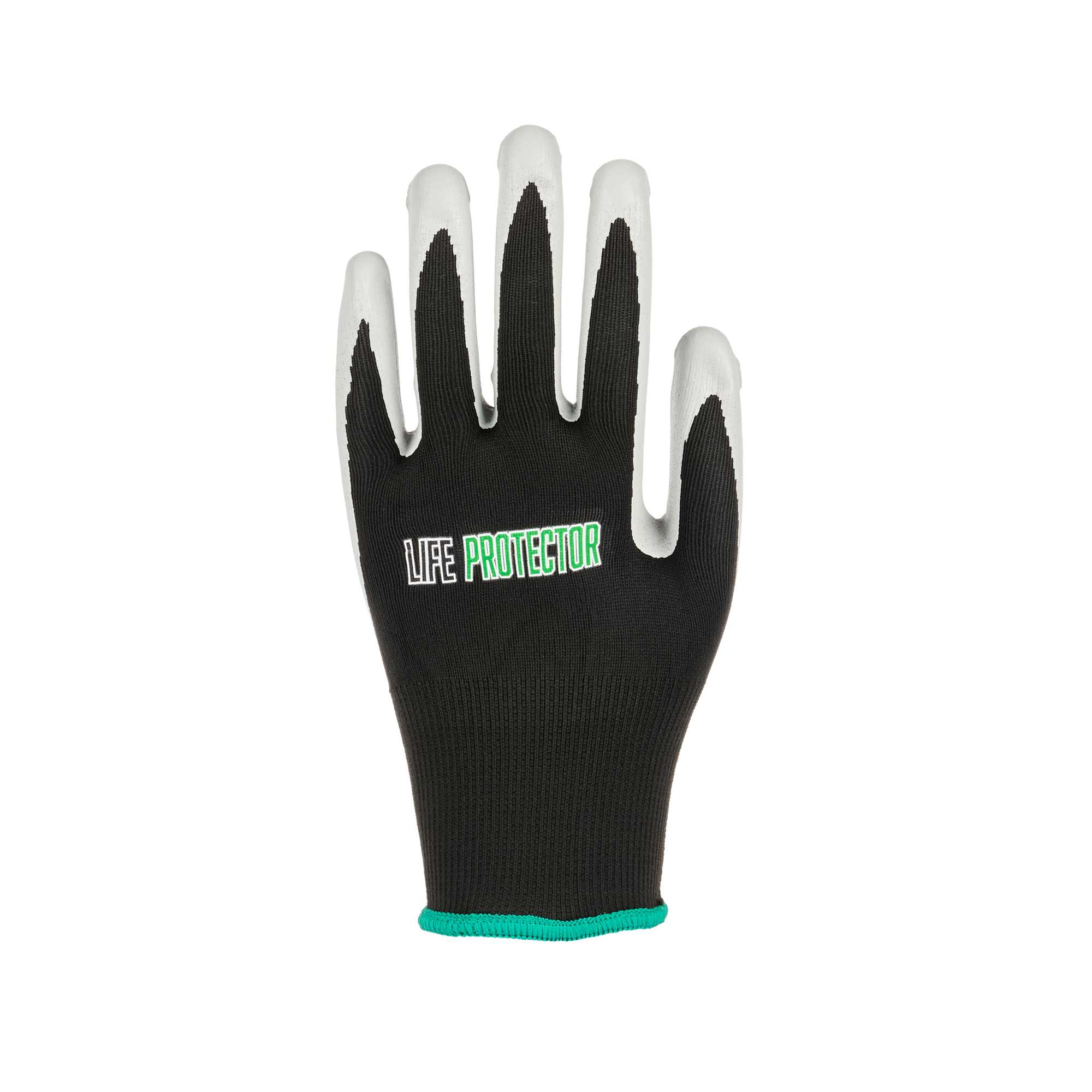 Life Protector Black Nylon Medium Work Gloves - with Foam Nitrile Palm Coating - Pair - 1 count box