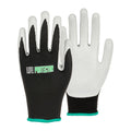 Life Protector Black Nylon Medium Work Gloves - with Foam Nitrile Palm Coating - Pair - 10 count box