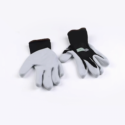Life Protector Black Nylon Large Work Gloves - with Foam Nitrile Palm Coating - Pair - 1 count box