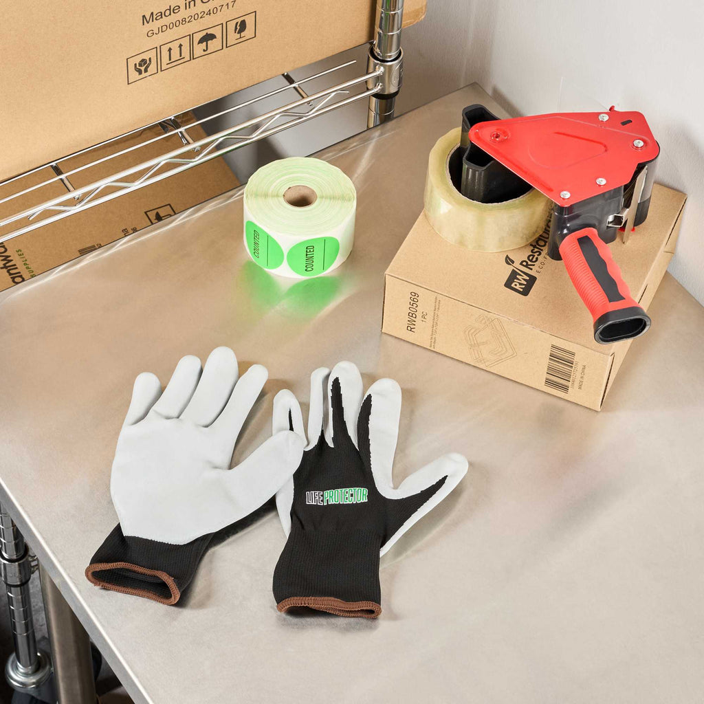 Life Protector Black Nylon Large Work Gloves - with Foam Nitrile Palm Coating - Pair - 1 count box