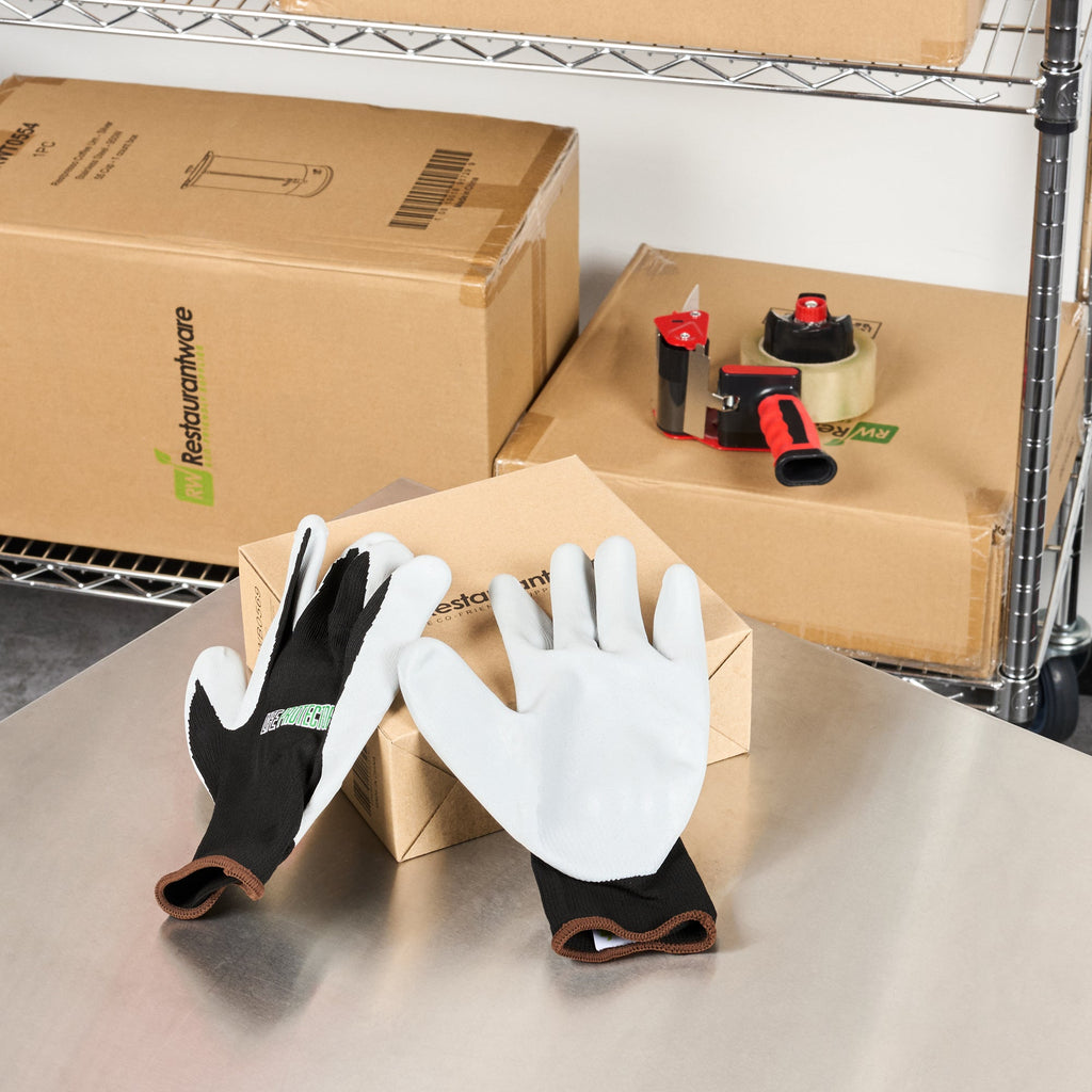 Life Protector Black Nitrile Large Work Gloves - with Foam Nitrile Palm Coating - Pair - 10 count box
