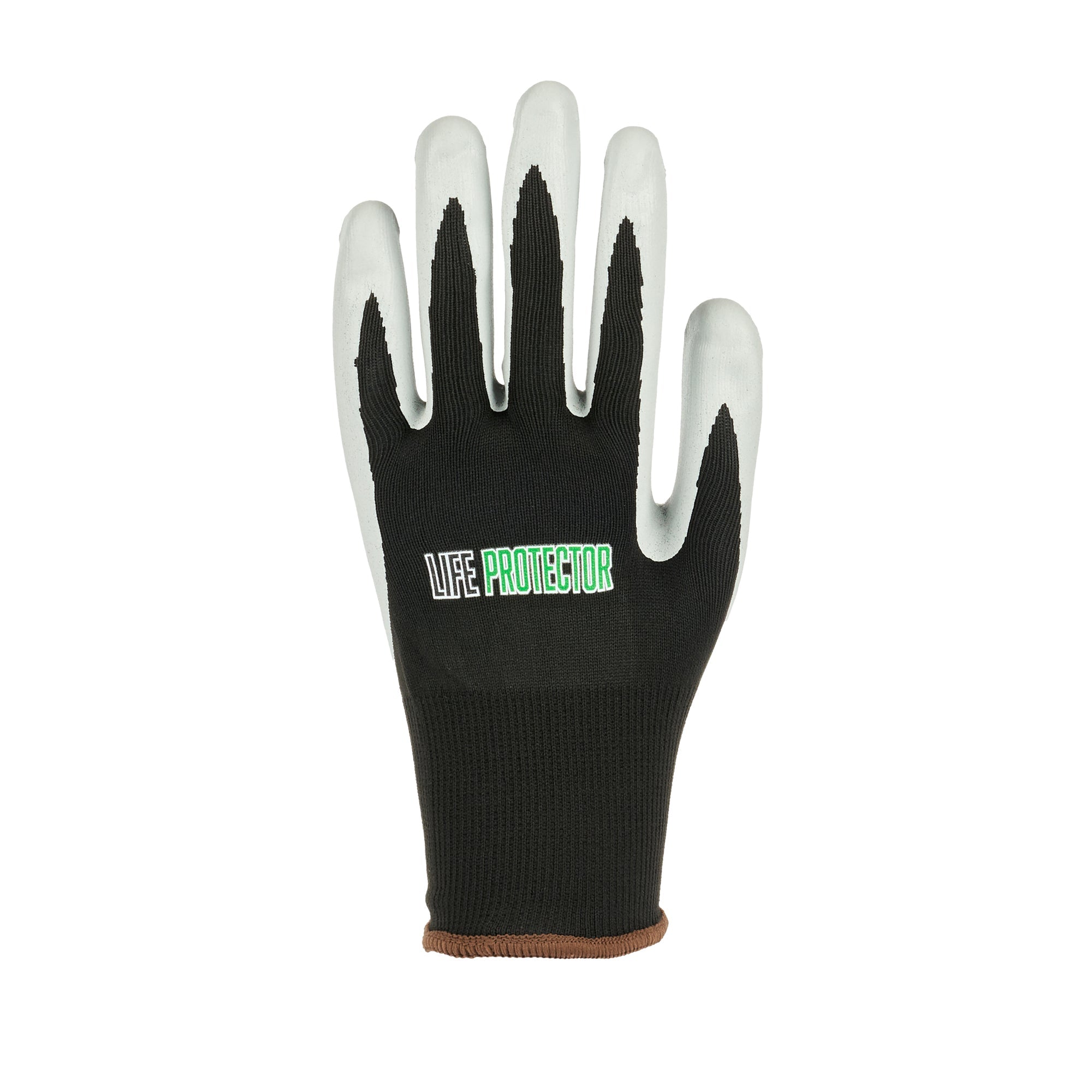 Life Protector Black Nitrile Large Work Gloves - with Foam Nitrile Palm Coating - Pair - 10 count box