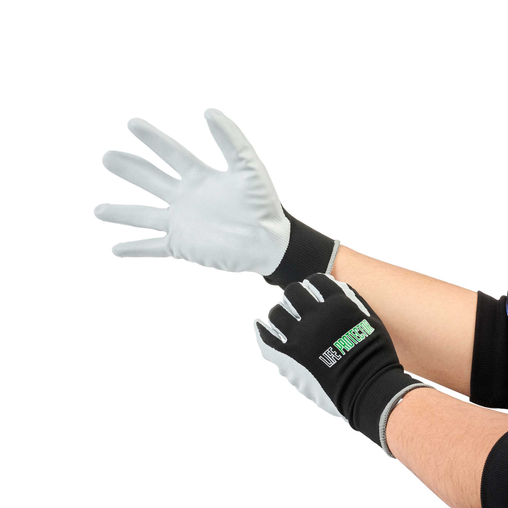 Life Protector Black Nylon Extra Large Work Gloves - with Foam Nitrile Palm Coating - Pair - 1 count box