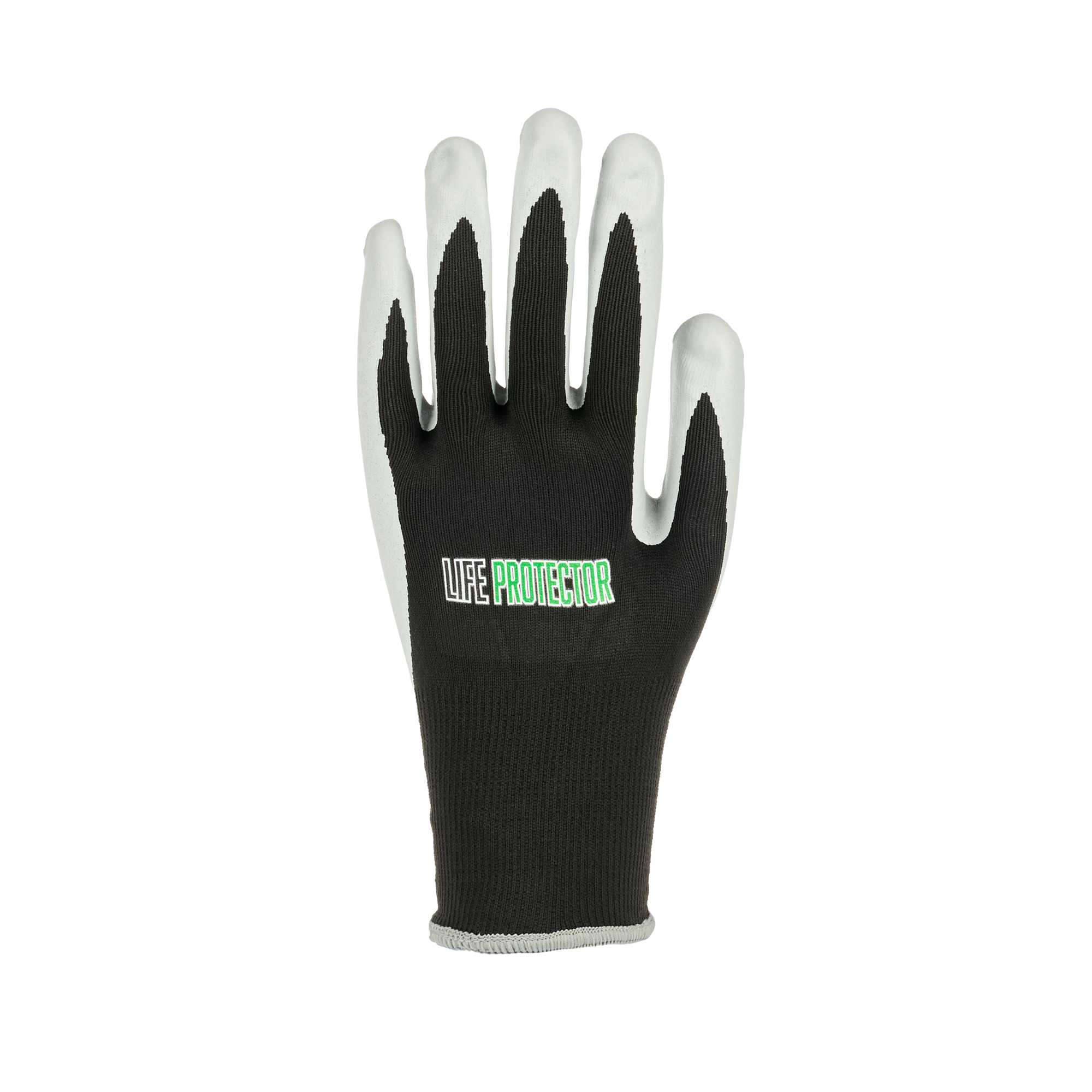 Life Protector Black Nylon Extra Large Work Gloves - with Foam Nitrile Palm Coating - Pair - 1 count box