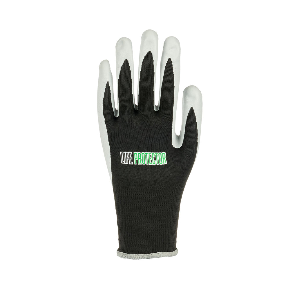 Life Protector Black Nylon Extra Large Work Gloves - with Foam Nitrile Palm Coating - Pair - 10 count box
