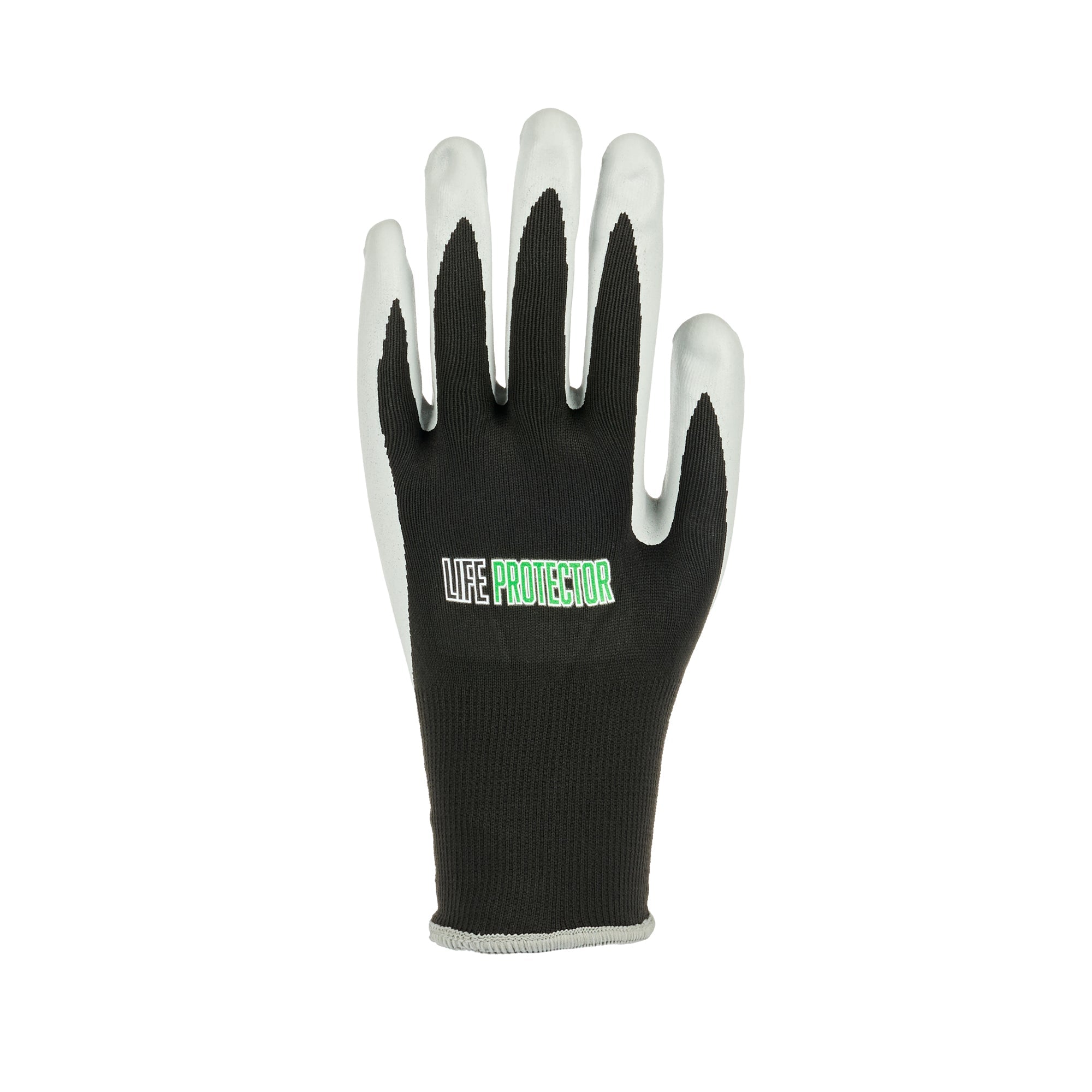 Life Protector Black Nylon Extra Large Work Gloves - with Foam Nitrile Palm Coating - Pair - 10 count box