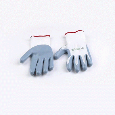 Life Protector White Nylon Small Work Gloves - with Flat Nitrile Palm Coating - Pair - 1 count box