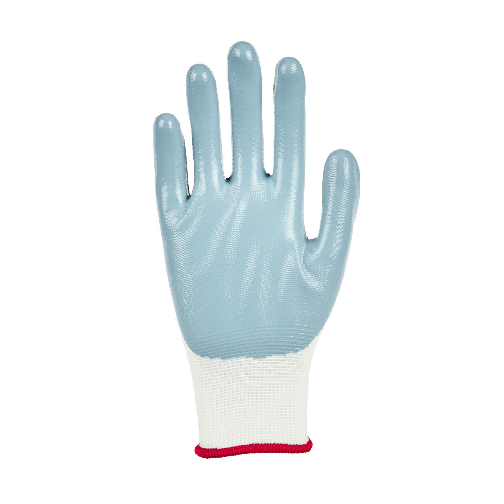 Life Protector White Nylon Small Work Gloves - with Flat Nitrile Palm Coating - Pair - 10 count box