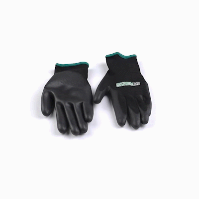 Life Protector Black Nylon Medium Work Gloves - with Polyurethane Palm Coating - Pair - 1 count box