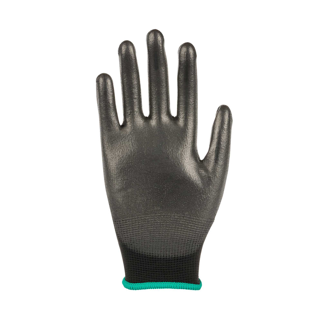 Life Protector Black Nylon Medium Work Gloves - with Polyurethane Palm Coating - Pair - 1 count box