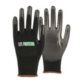 Life Protector Black Nylon Large Work Gloves - with Polyurethane Palm Coating - Pair - 1 count box