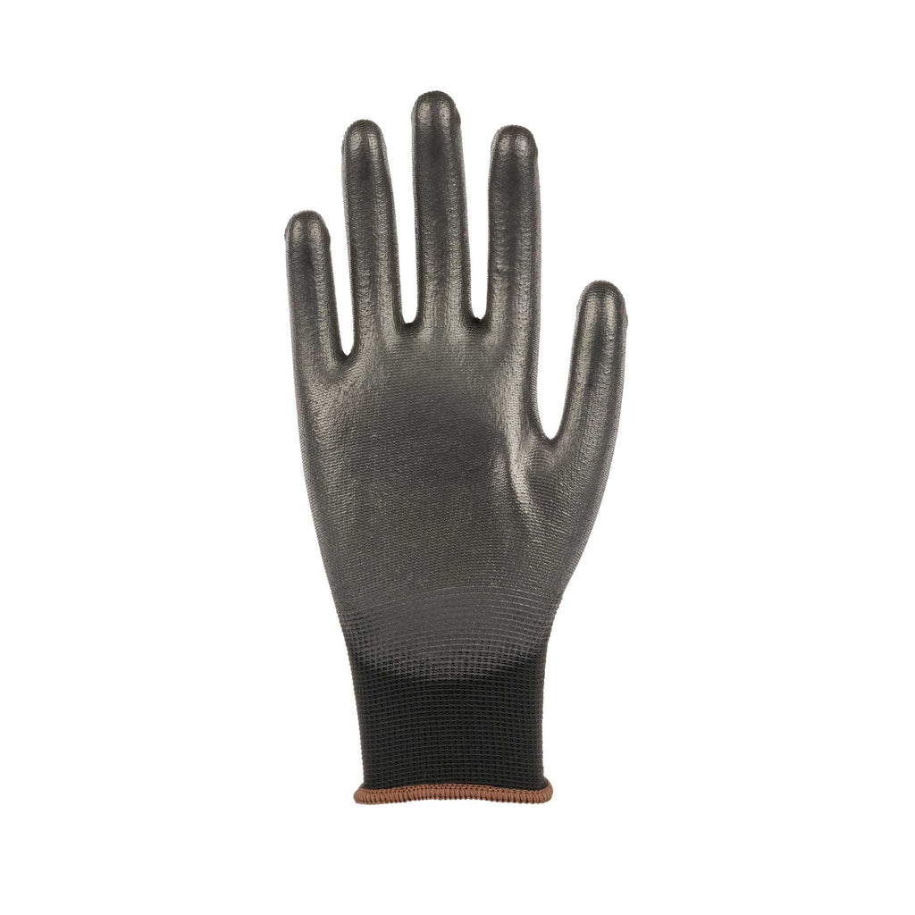 Life Protector Black Nylon Large Work Gloves - with Polyurethane Palm Coating - Pair - 1 count box