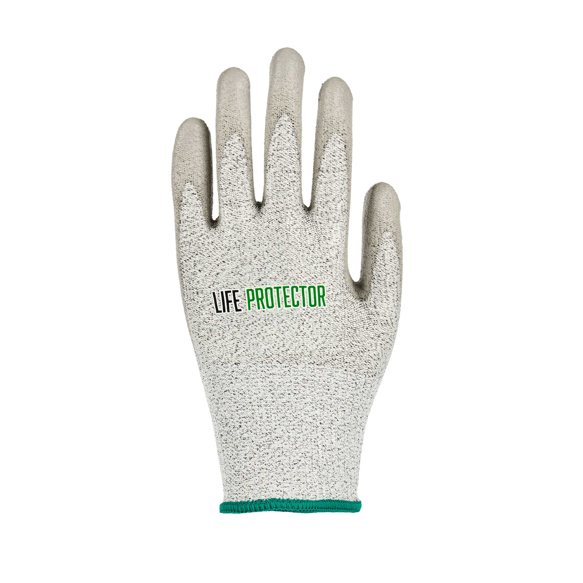 Life Protector Gray HPPE Polyester / Spandex Medium Work Gloves - with Polyurethane Palm Coating, Cut-Resistant - Pair - 1 count box