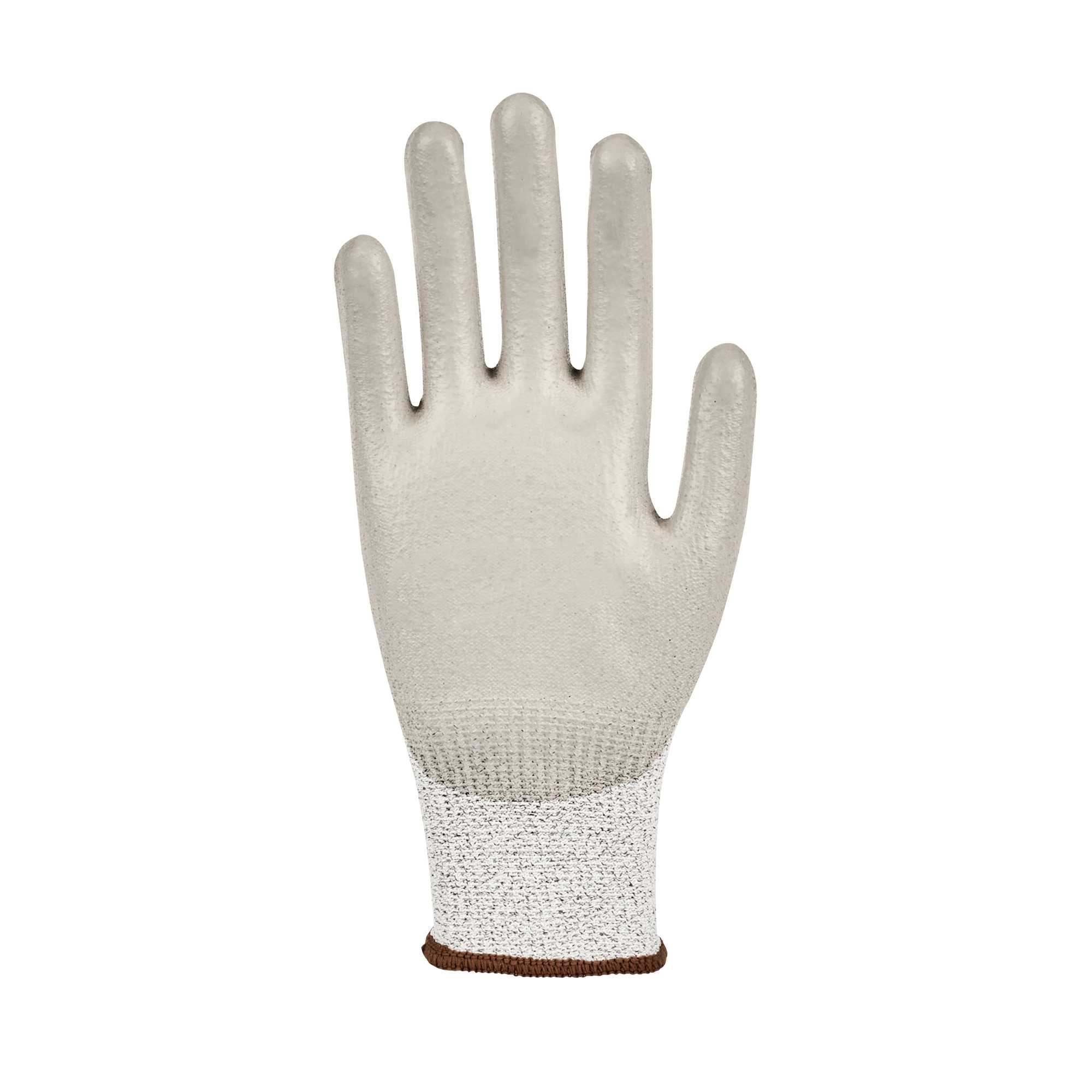 Life Protector Gray HPPE Polyester / Spandex Large Work Gloves - with Polyurethane Palm Coating, Cut-Resistant - Pair - 1 count box