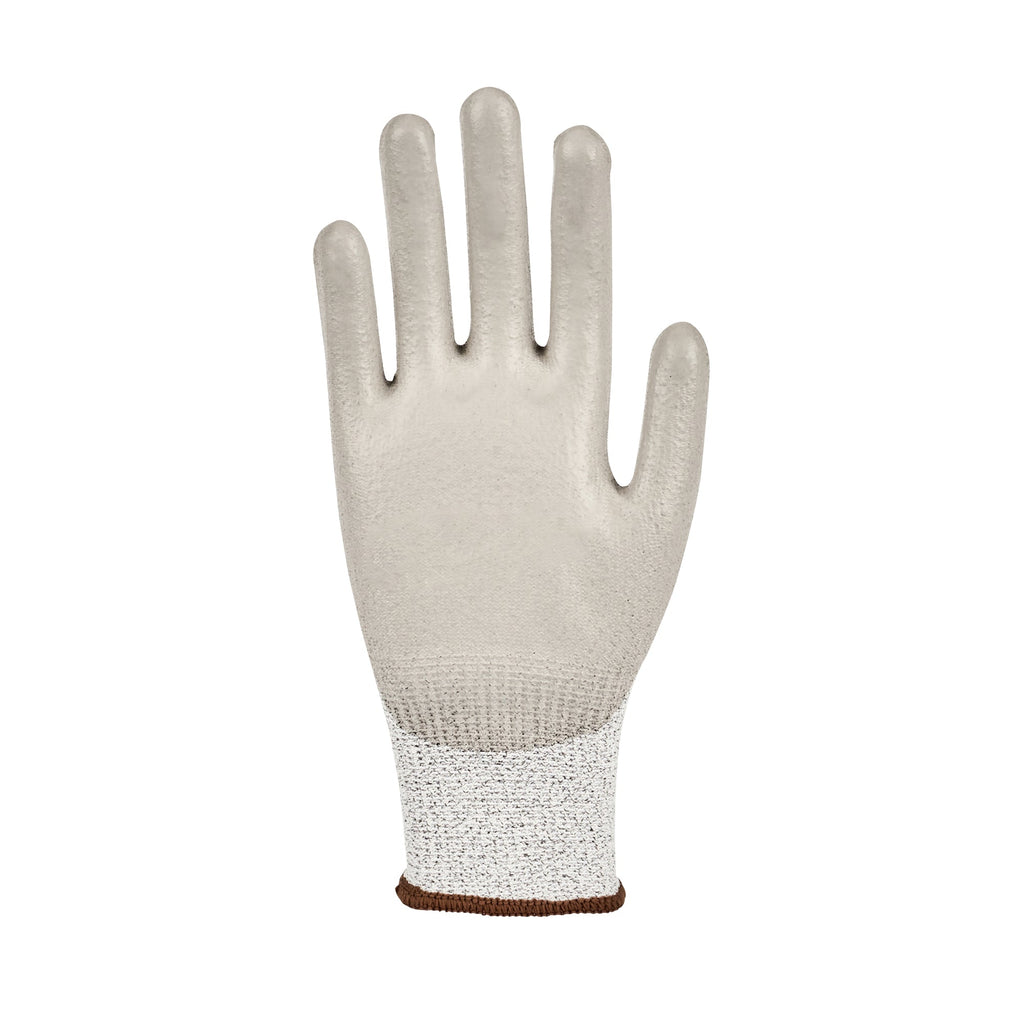 Life Protector Gray HPPE Polyester / Spandex Large Work Gloves - with Polyurethane Palm Coating, Cut-Resistant - Pair - 10 count box