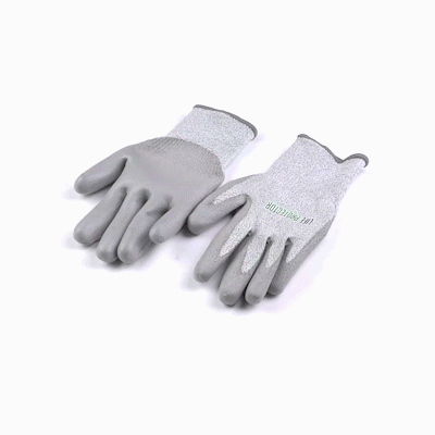 Life Protector Gray HPPE Polyester / Spandex Extra Large Work Gloves - with Polyurethane Palm Coating, Cut-Resistant - Pair - 1 count box