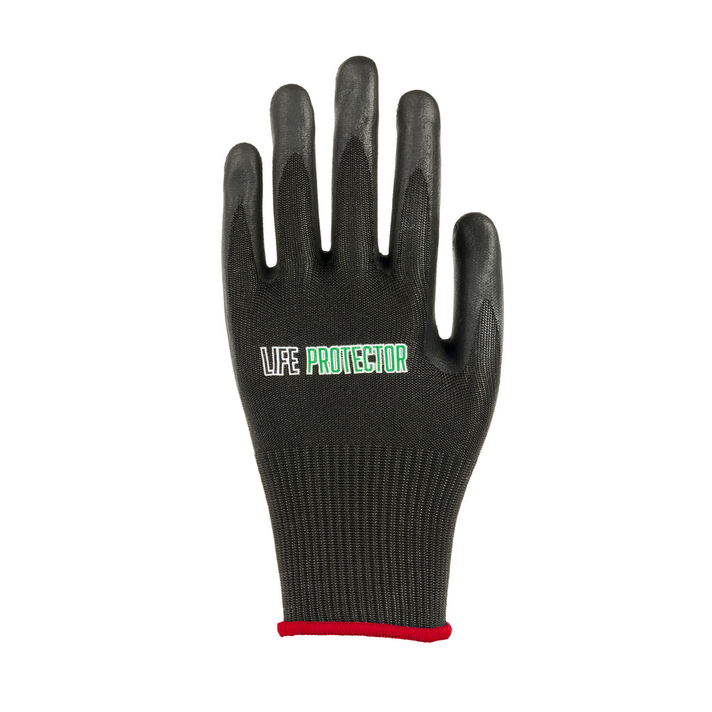 Life Protector Black HPPE Nylon / Spandex Small Work Gloves - with Ultra-Thin Foam Nitrile Palm Coating, Cut-Resistant - Pair - 10 count box