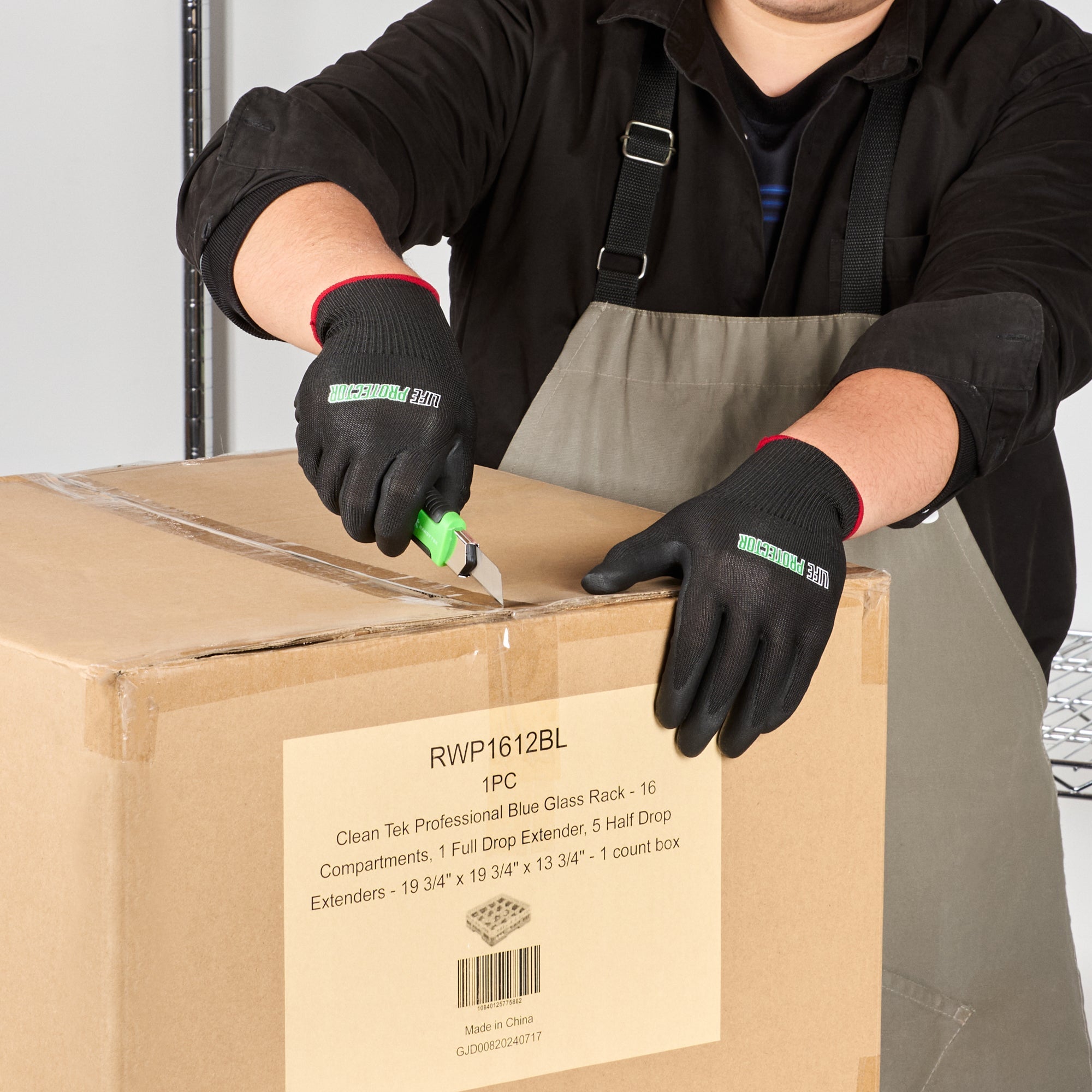 Life Protector Black HPPE Nylon / Spandex Small Work Gloves - with Ultra-Thin Foam Nitrile Palm Coating, Cut-Resistant - Pair - 10 count box