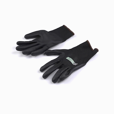 Life Protector Black HPPE Nylon / Spandex Large Work Gloves - with Ultra-Thin Foam Nitrile Palm Coating, Cut-Resistant - Pair - 1 count box