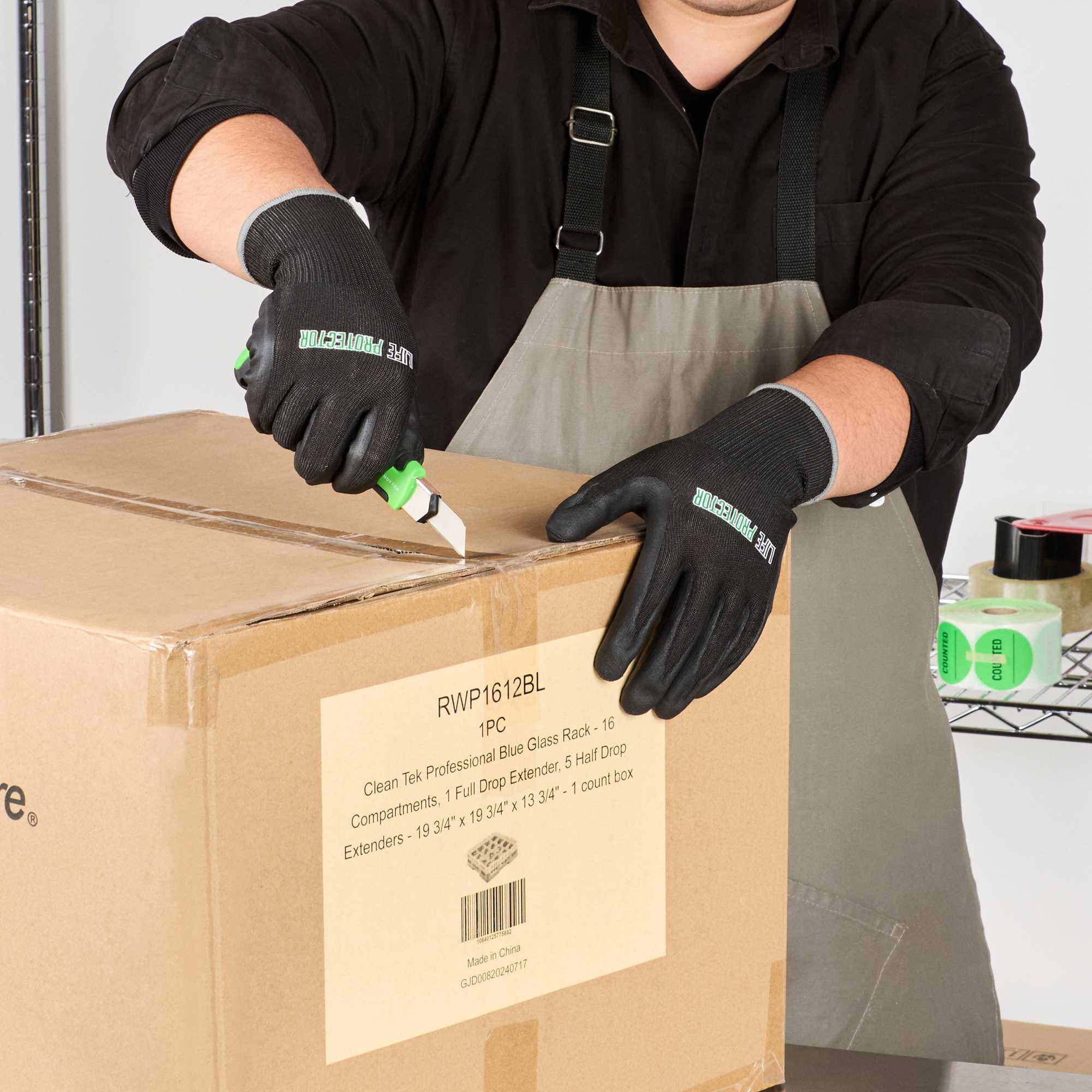 Life Protector Black HPPE Nylon / Spandex Extra Large Work Gloves - Ultra-Thin Foam Nitrile Palm Coating, Cut-Resistant - Pair - 1 count box