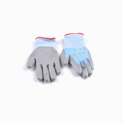 Life Protector Light Blue Diamond Blend Small Work Gloves - with Foam Polyurethane Palm Coating, Cut-Resistant - Pair - 1 count box