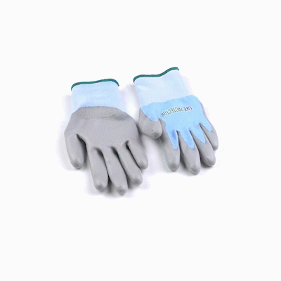 Life Protector Light Blue Diamond Blend Medium Work Gloves - with Foam Polyurethane Palm Coating, Cut-Resistant - Pair - 1 count box