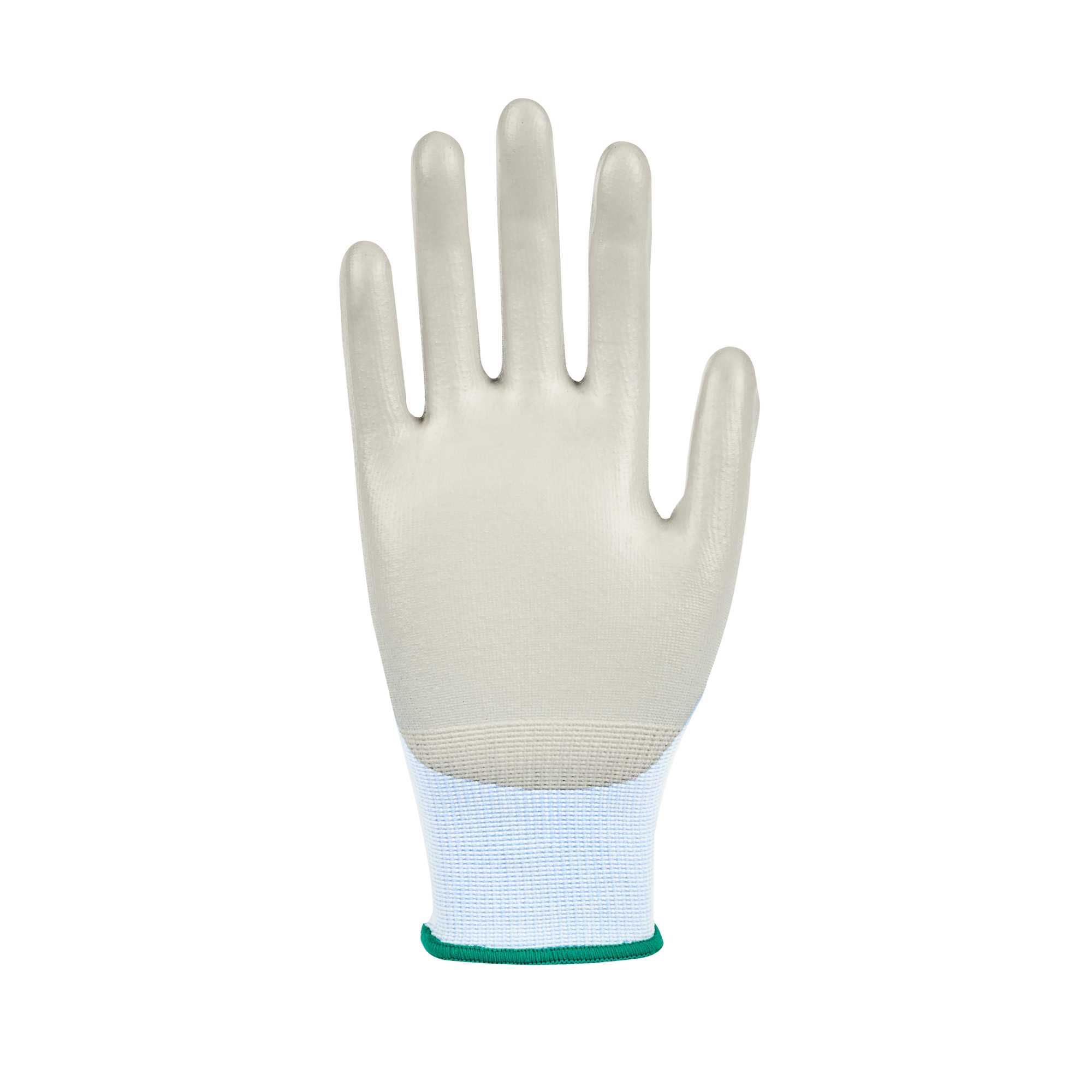 Life Protector Light Blue Diamond Blend Medium Work Gloves - with Foam Polyurethane Palm Coating, Cut-Resistant - Pair - 1 count box