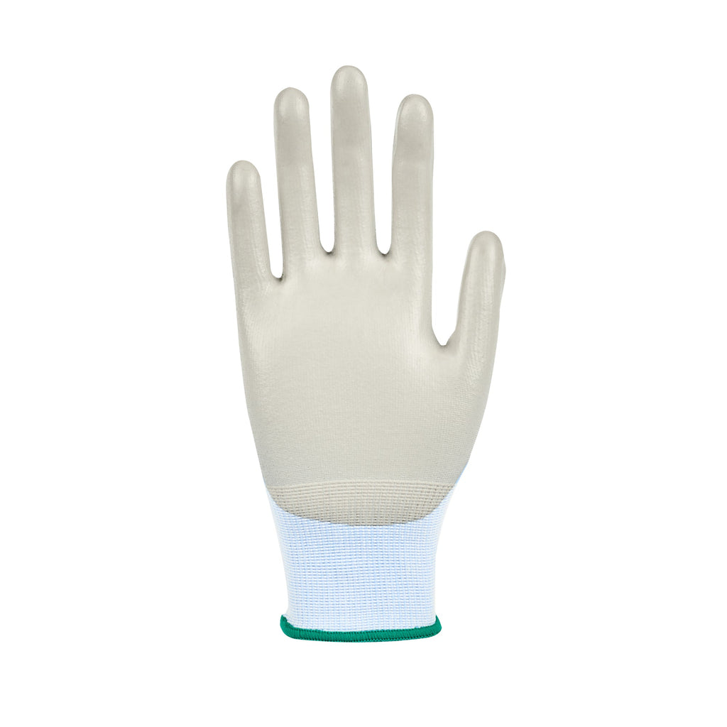 Life Protector Light Blue Diamond Blend Medium Work Gloves - with Foam Polyurethane Palm Coating, Cut-Resistant - Pair - 10 count box