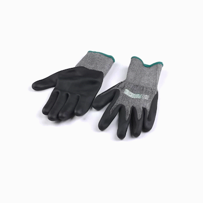Life Protector Gray HPPE Polyester / Spandex Medium Work Gloves - Ultra-Thin Foam Nitrile Palm Coating, Cut-Resistant - Pair - 10 count box