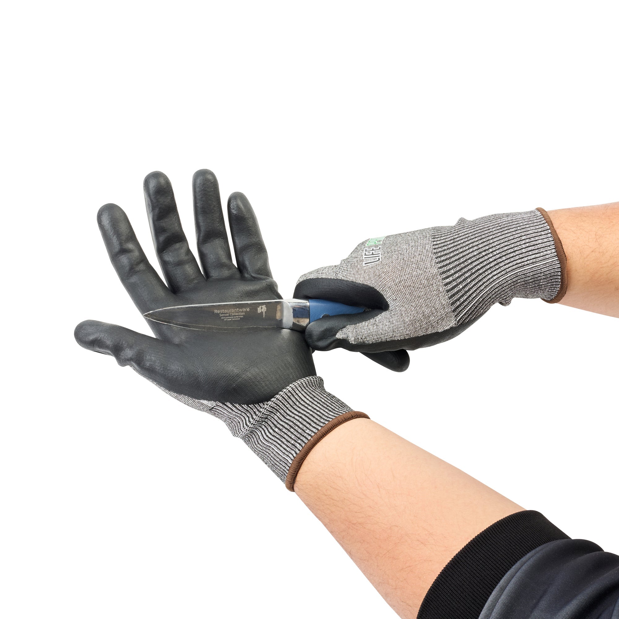 Life Protector Gray HPPE Polyester / Spandex Large Work Gloves - Ultra-Thin Foam Nitrile Palm Coating, Cut-Resistant - Pair - 10 count box