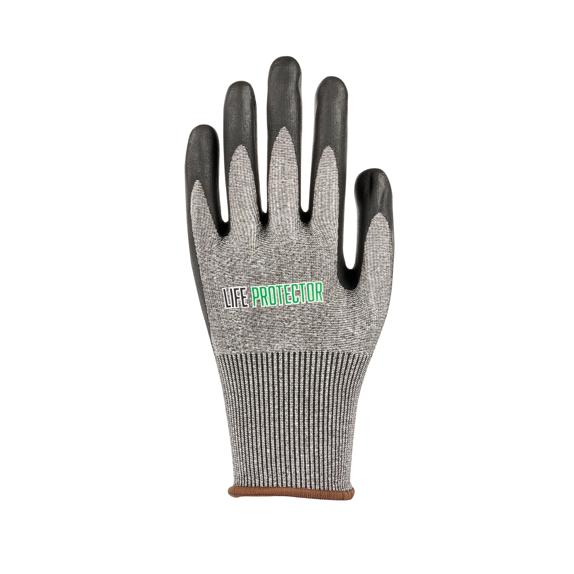 Life Protector Gray HPPE Polyester / Spandex Large Work Gloves - Ultra-Thin Foam Nitrile Palm Coating, Cut-Resistant - Pair - 10 count box