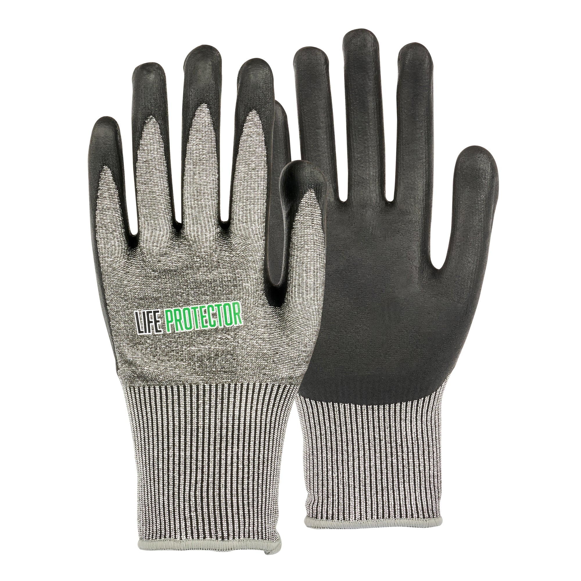 Life Protector Gray HPPE Polyester / Spandex Extra Large Work Gloves - with Foam Nitrile Palm Coating, Cut-Resistant - Pair - 1 count box