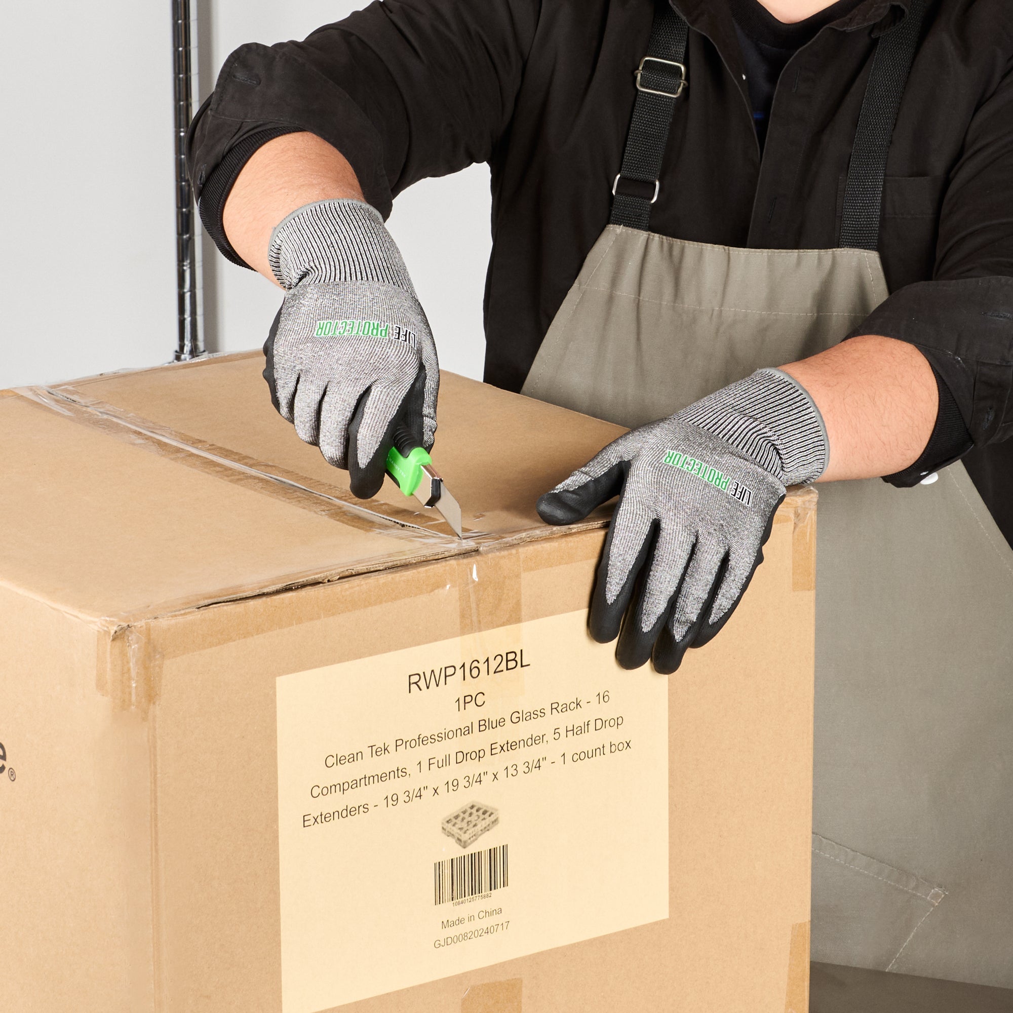 Life Protector Gray HPPE Polyester / Spandex Extra Large Work Gloves - with Foam Nitrile Palm Coating, Cut-Resistant - Pair - 10 count box