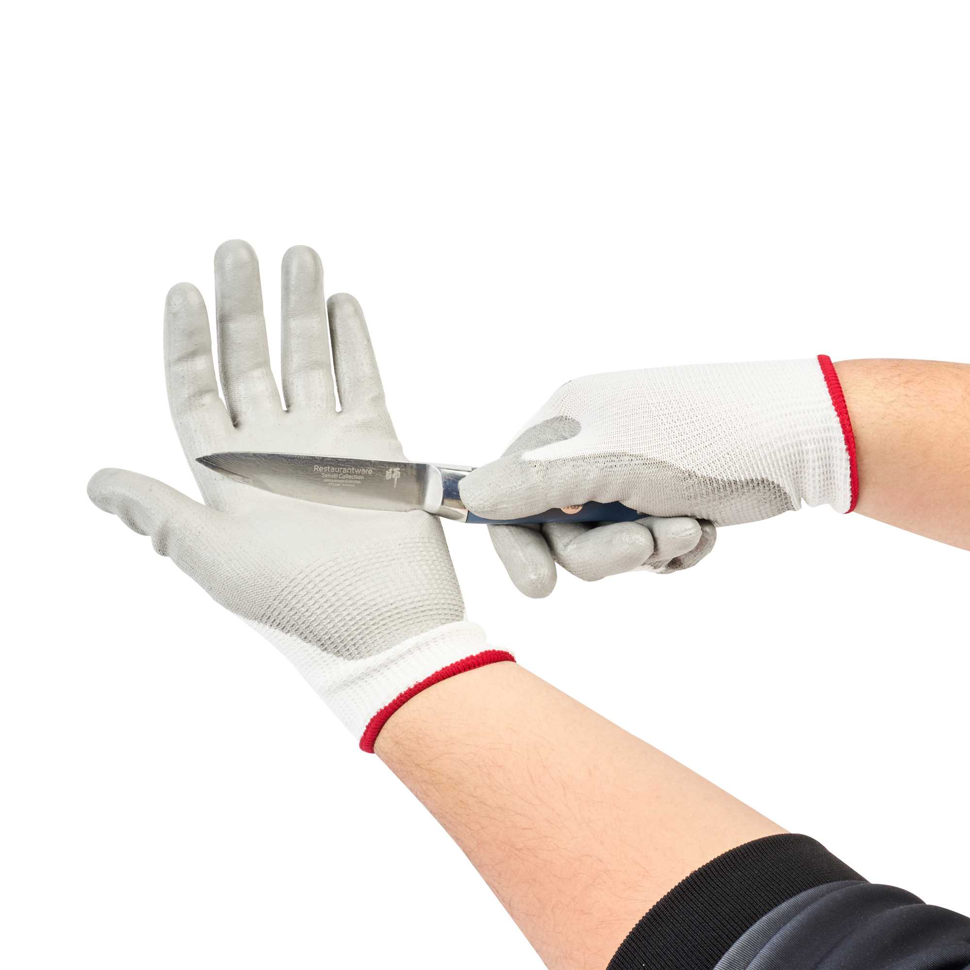 Life Protector White HPPE Polyester / Spandex Small Work Gloves - with Polyurethane Palm Coating, Cut-Resistant - Pair - 1 count box