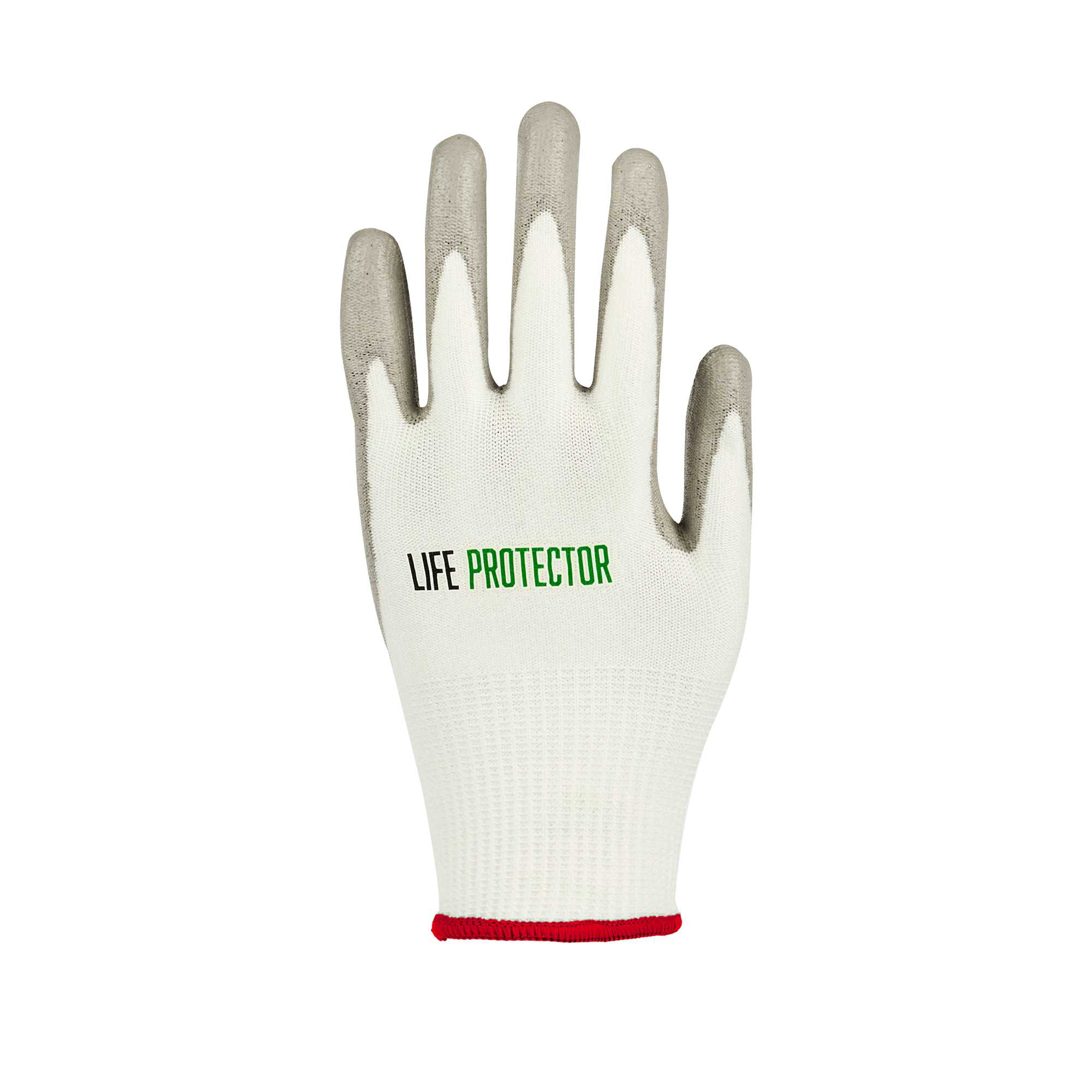 Life Protector White HPPE Polyester / Spandex Small Work Gloves - with Polyurethane Palm Coating, Cut-Resistant - Pair - 1 count box