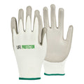 Life Protector White HPPE Polyester / Spandex Medium Work Gloves - with Polyurethane Palm Coating, Cut-Resistant - Pair - 1 count box