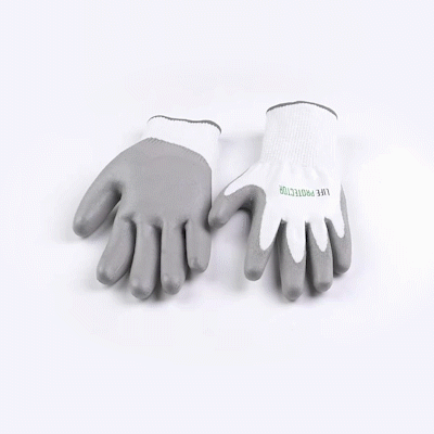 Life Protector White HPPE Polyester / Spandex Extra Large Work Gloves - with Polyurethane Palm Coating, Cut-Resistant - Pair - 1 count box