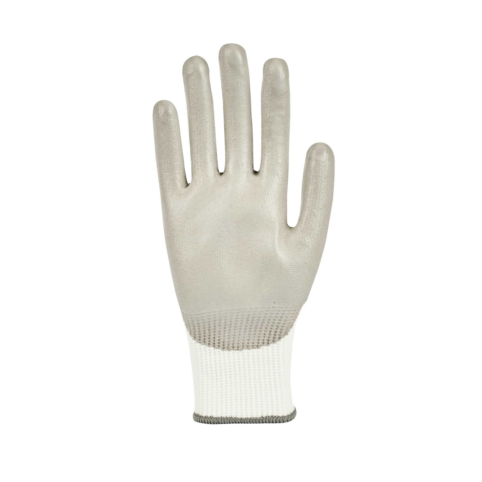 Life Protector White HPPE Polyester / Spandex Extra Large Work Gloves - with Polyurethane Palm Coating, Cut-Resistant - Pair - 1 count box