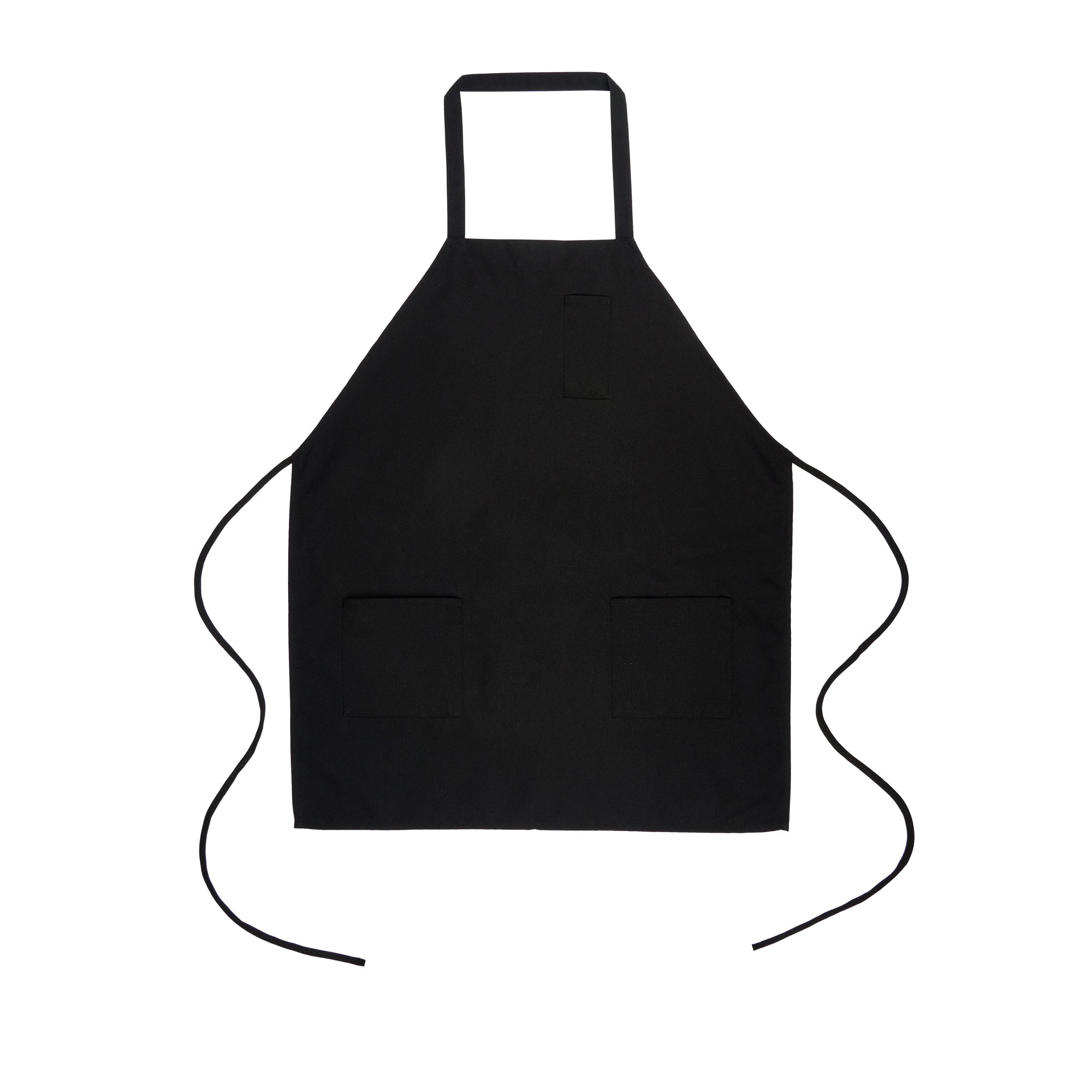 Chef 101 Black Standard Bib Apron - with 3 Pockets - 32 1/2'' x 27 1/2'' - 1 count box