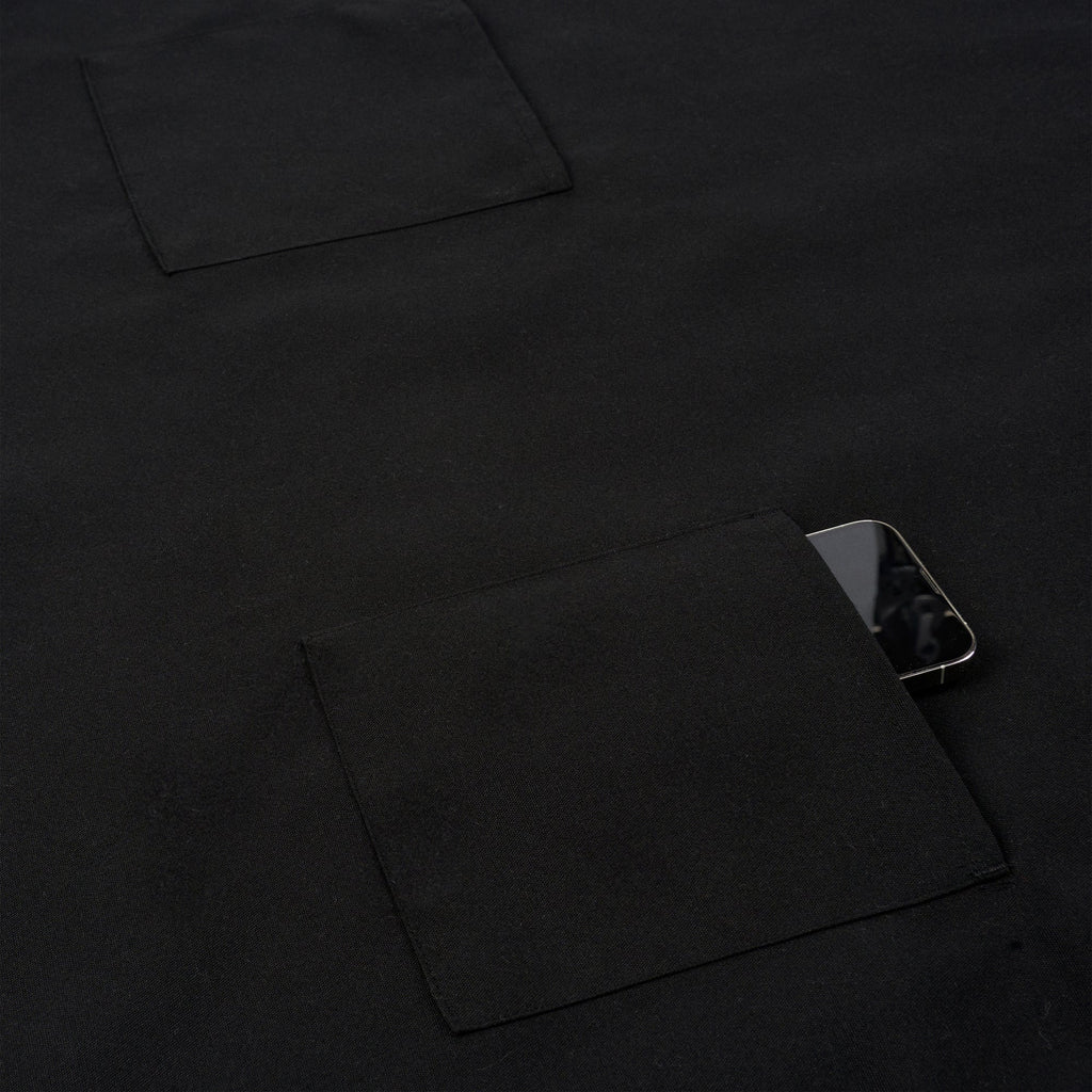 Chef 101 Black Standard Bib Apron - with 3 Pockets - 32 1/2'' x 27 1/2'' - 1 count box