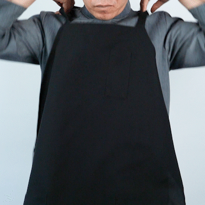 Chef 101 Black Standard Bib Apron - with 3 Pockets - 32 1/2'' x 27 1/2'' - 1 count box