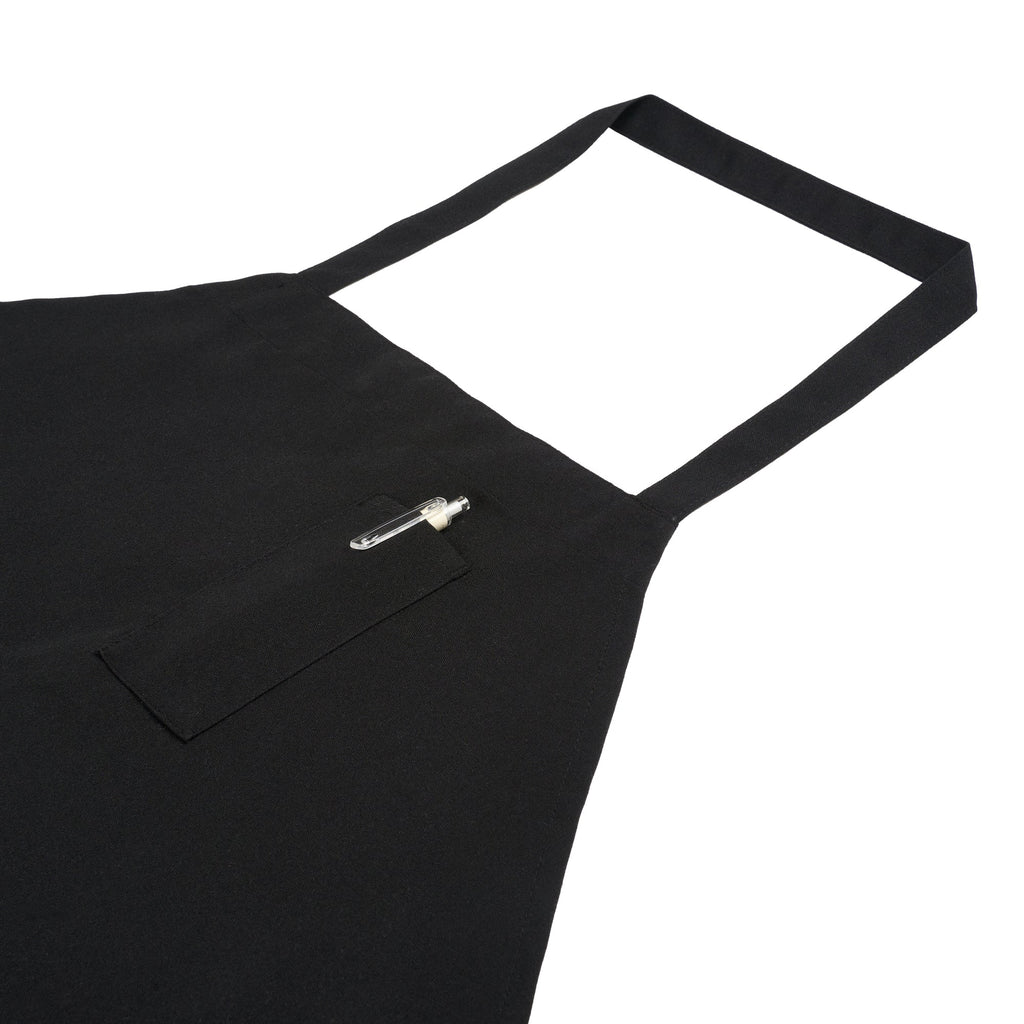 Chef 101 Black Standard Bib Apron - with 3 Pockets - 32 1/2'' x 27 1/2'' - 1 count box