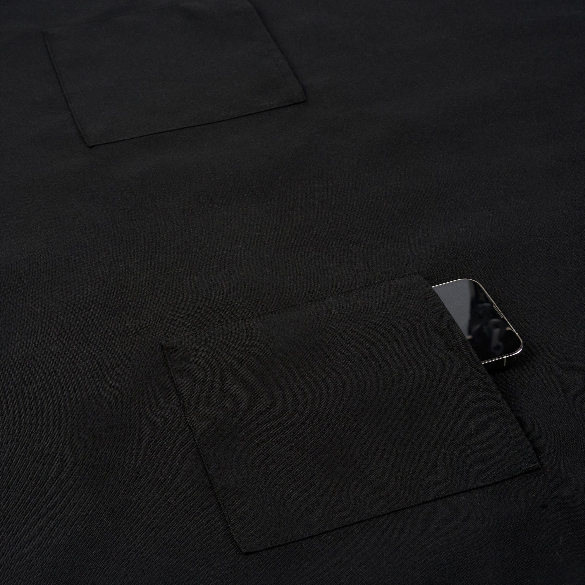 Chef 101 Black Standard Bib Apron - with 3 Pockets - 32 1/2'' x 27 1/2'' - 100 count box