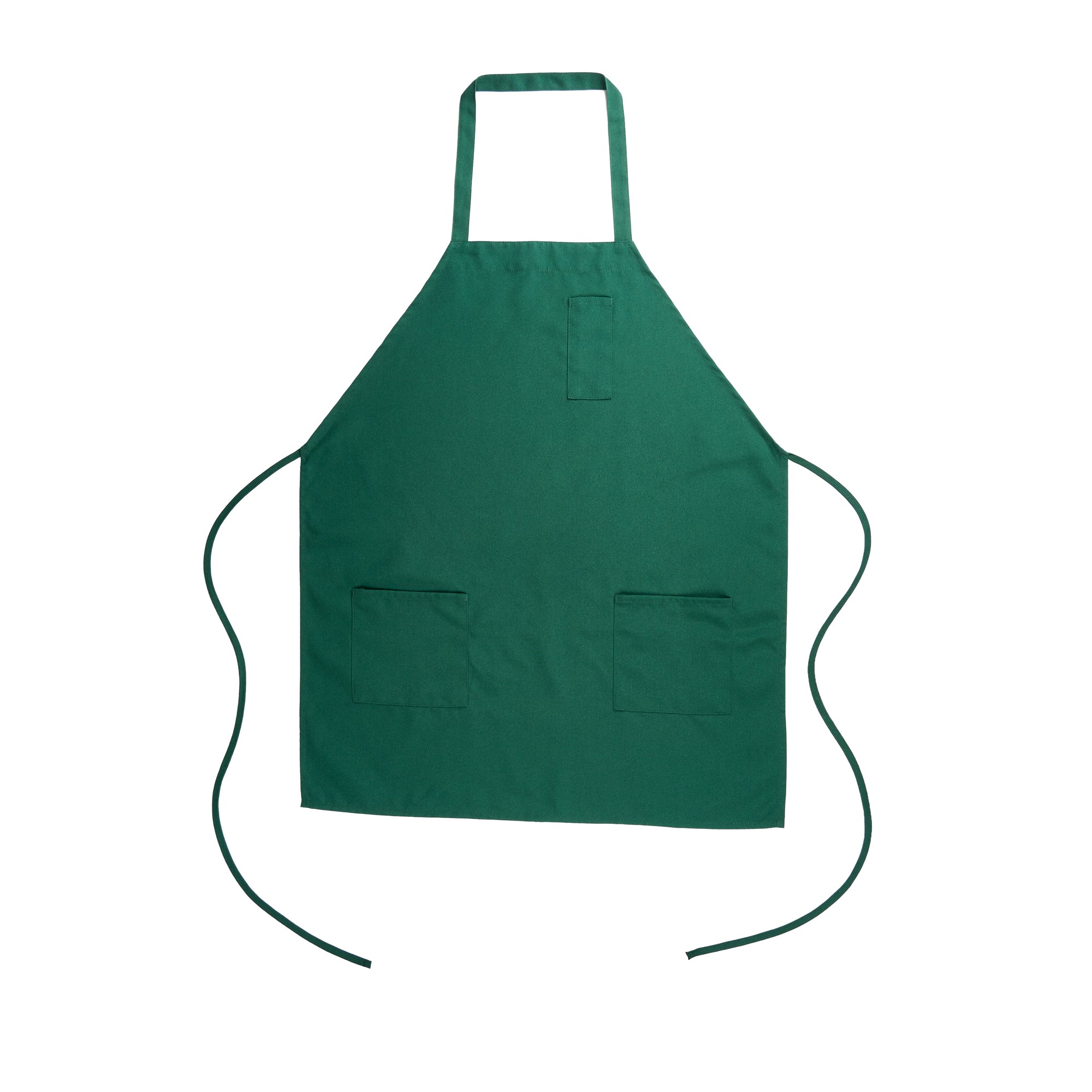 Chef 101 Green Standard Bib Apron - with 3 Pockets - 32 1/2'' x 27 1/2'' - 100 count box