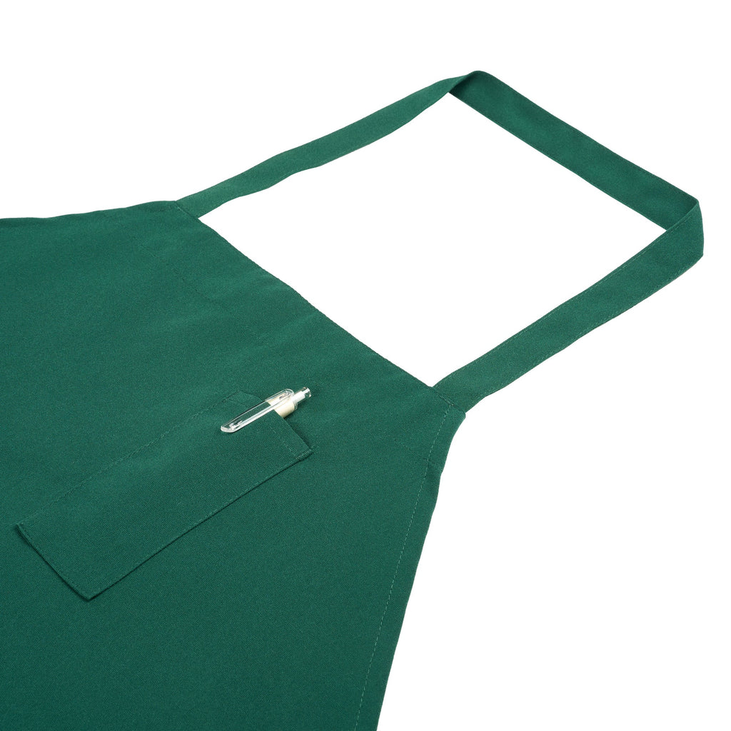 Chef 101 Green Standard Bib Apron - with 3 Pockets - 32 1/2'' x 27 1/2'' - 100 count box