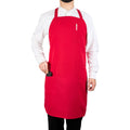 Chef 101 Red Standard Bib Apron - with 3 Pockets - 32 1/2'' x 27 1/2'' - 1 count box