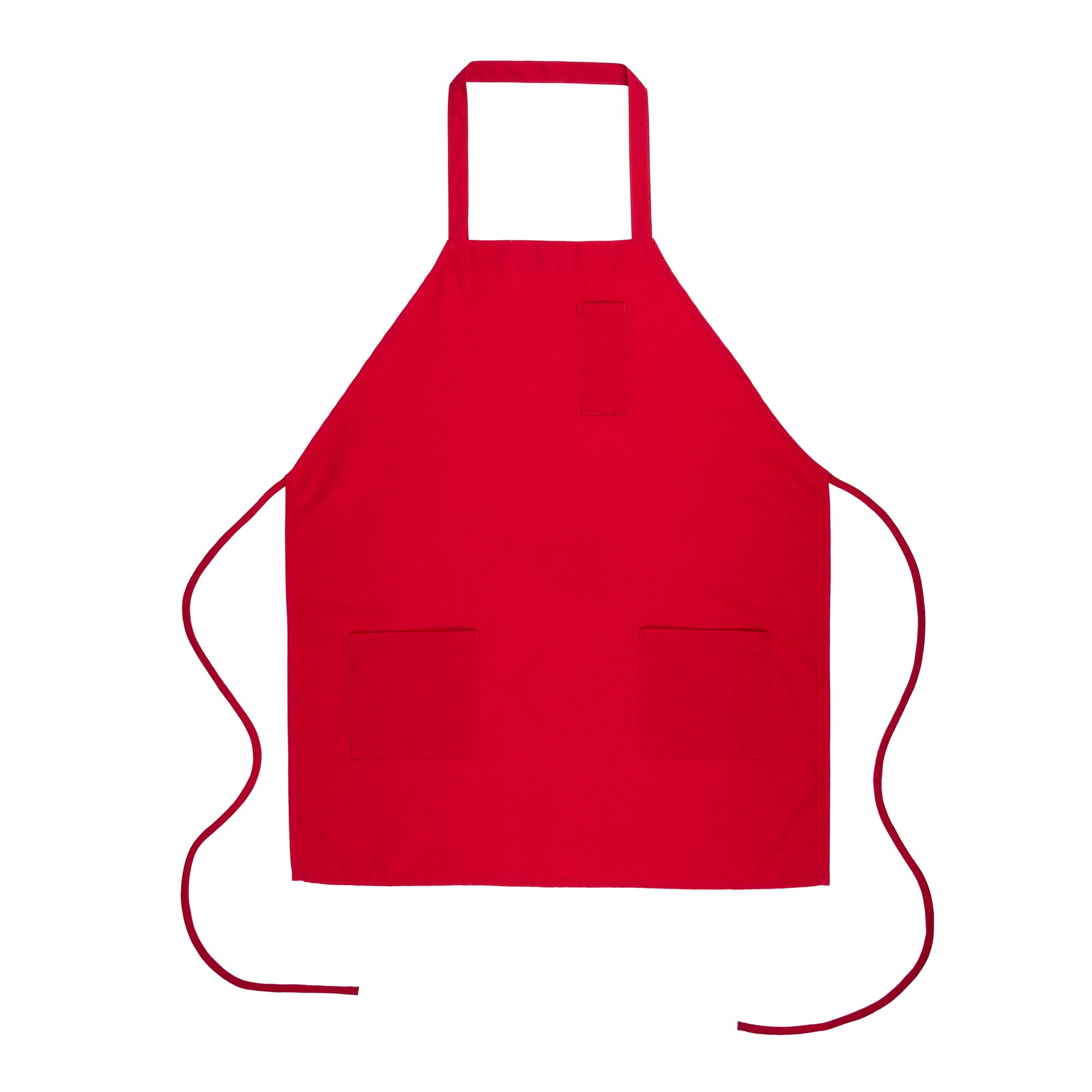 Chef 101 Red Standard Bib Apron - with 3 Pockets - 32 1/2'' x 27 1/2'' - 100 count box