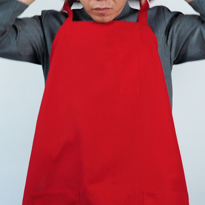 Chef 101 Red Standard Bib Apron - with 3 Pockets - 32 1/2'' x 27 1/2'' - 100 count box
