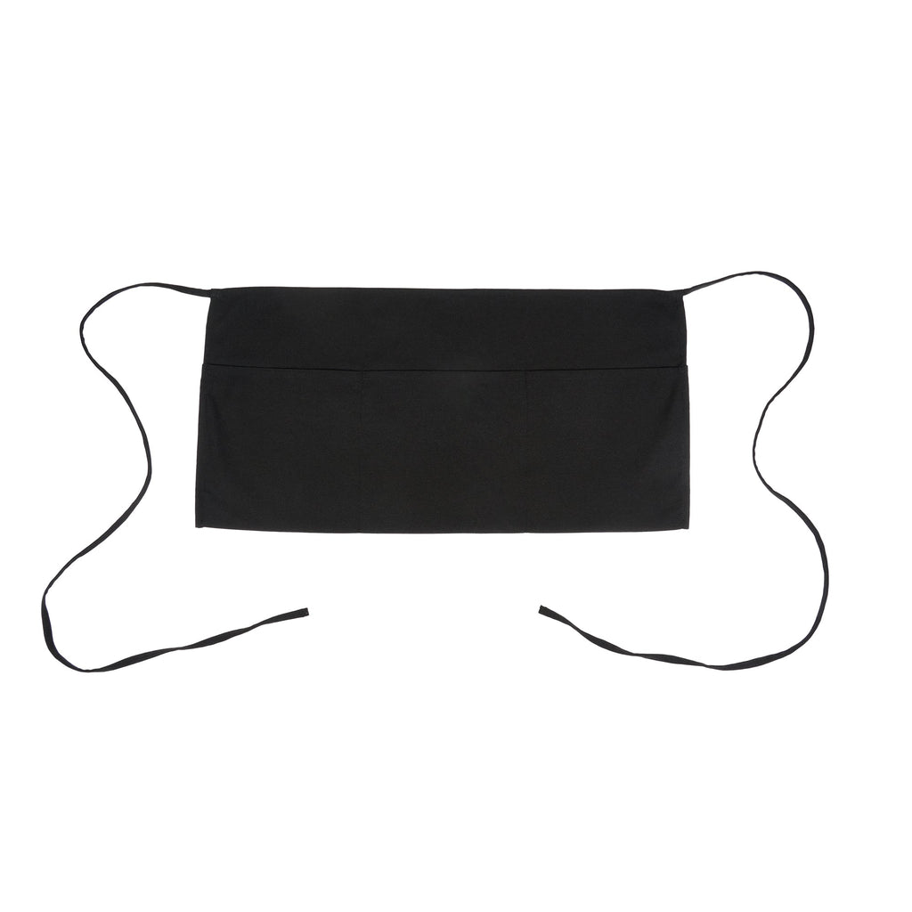 Chef 101 Black Standard Waist Apron - with 3 Pockets - 24" x 12" - 100 count box